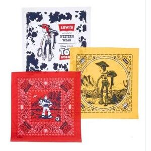 Toy Story Levi's Bandanas Bandana Woody Jessie Buzz Lightyear Paisley Red White